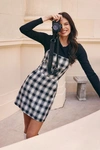 LULUS SWEETEST MEMORY BLACK PLAID LACE-UP MINI DRESS WITH POCKETS