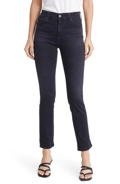 Ag Mari High-rise Slim Straight Jeans In Black