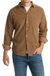 Rowan Nobel Fine Wale Corduroy Button-up Shirt In Umber