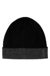 Bruno Magli Men's Birdseye Cashmere Beanie Hat In Black