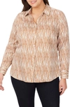 Foxcroft Ava Print Blouse In Ivory Multi