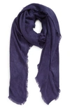 Treasure & Bond Herringbone Burlap Scarf In Blue Cobalt