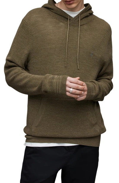 Allsaints Ivar Relaxed Fit Wool Hoodie In Olive Green ModeSens