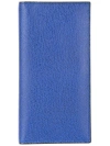 Valextra Vertical Leather Wallet In Blue