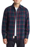Schott Two-pocket Flannel Long Sleeve Button-up Shirt In Navy