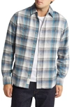 Schott Two-pocket Flannel Long Sleeve Button-up Shirt In Turquoise