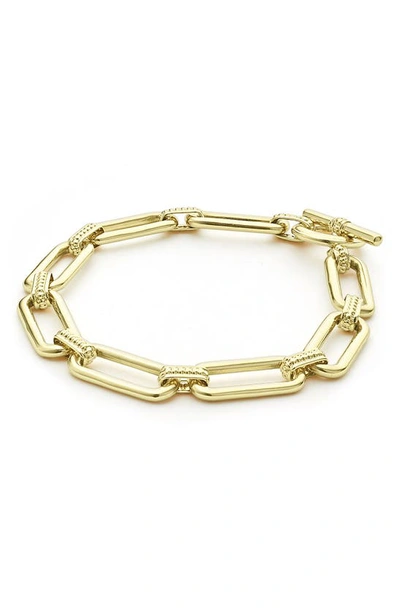 Lagos Signature Caviar Smooth Link Toggle Bracelet In Gold