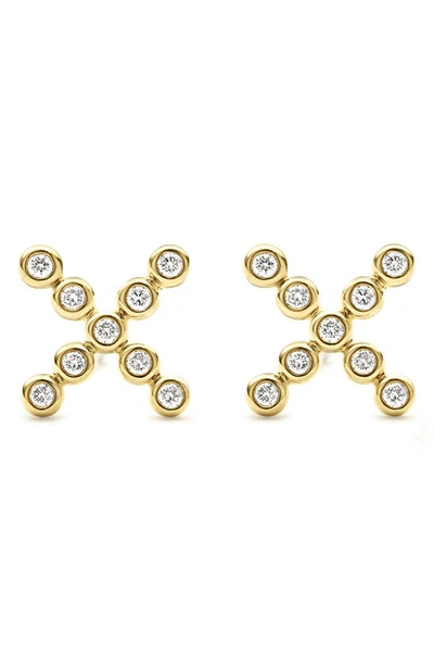 Lagos 18k Gold And Diamond X-stud Earrings