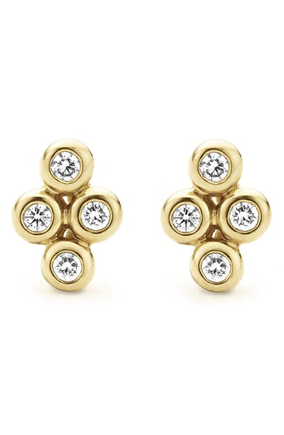 Lagos 18k Gold And Diamond Mini Stud Earrings