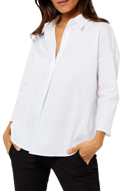 A Pea In The Pod Pietro Brunelli Cotton Poplin Maternity Blouse In White