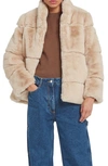 Apparis Skylar Recycled Faux Fur Jacket In Latte