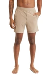Alo Yoga Elastic Waistband Repetition Shorts In Gravel