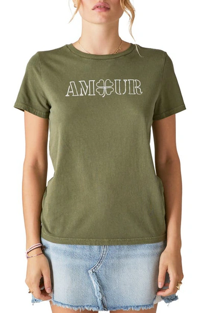 Lucky Brand Women's Amour Stencil Cotton Crewneck Tee In Green
