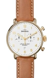 Shinola THE CANFIELD CHRONO LEATHER STRAP WATCH, 43MM,S0120044134