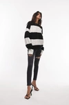 Topshop Knitted Exposed Seam Sweater In Monochrome-multi
