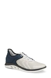 Johnston & Murphy Activate Luxe U-throat Sneaker In White Full Grain/ Blue Nylon