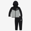 Nike Sportswear Tech Fleece Baby Zip Hoodie And Pants Set In Grey