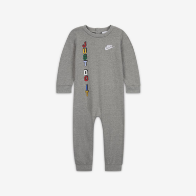 Nike Baby (12-24m) 'just Do It' Coverall In Dark Grey Heather