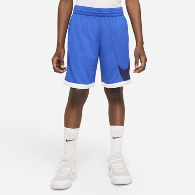 Nike Kids' Big Boys Dri-fit Standard-fit Colorblocked Basketball Shorts In Blue