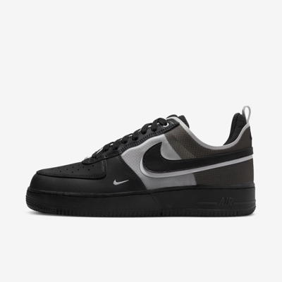 Nike Men's Air Force 1 React Shoes In Black/ Black/ White