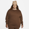 Nike Women's  Sportswear Phoenix Fleece Oversized Crewneck Sweatshirt (plus Size) In Brown