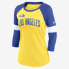 Nike Women's Pride (nfl Los Angeles Rams) 3/4-sleeve T-shirt In Brown