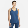 Nike Women's Dri-fit One Elastika Standard Fit Tank Top In Blue