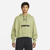 Nike Women's  Sportswear Tech Fleece Over-oversized Crop Pullover Hoodie In Green