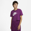 Nike Women's  Sportswear Essential Cropped Logo T-shirt In Purple