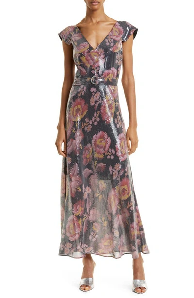 Ted Baker Ninia Floral Sequin Bias Cut Midi Dress In Black | ModeSens