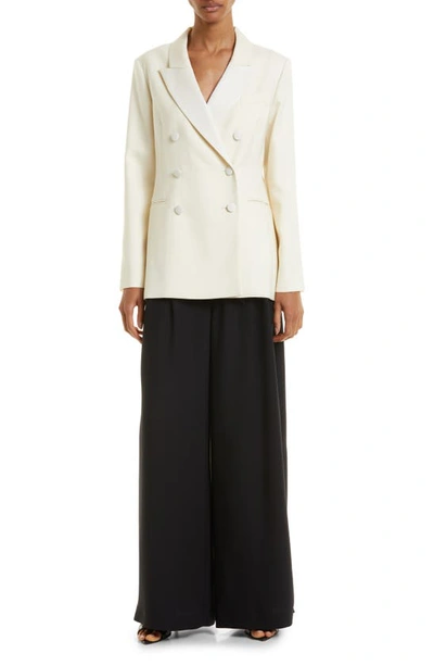 Ted Baker Dianai Double-breasted Woven Blazer In Ivory