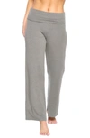 Felina Women's Naturally Soft Wide Leg Roll Over Pant In Slate
