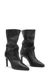 Allsaints Orlana Pointed Toe Boot In Metallic Black