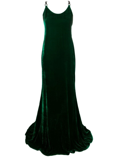 Roberto Cavalli Velvet Long-length Dress In Green
