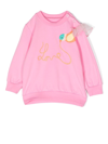 Wauw Capow By Bangbang Lucia Love Crew Neck Sweatshirt In Rosa