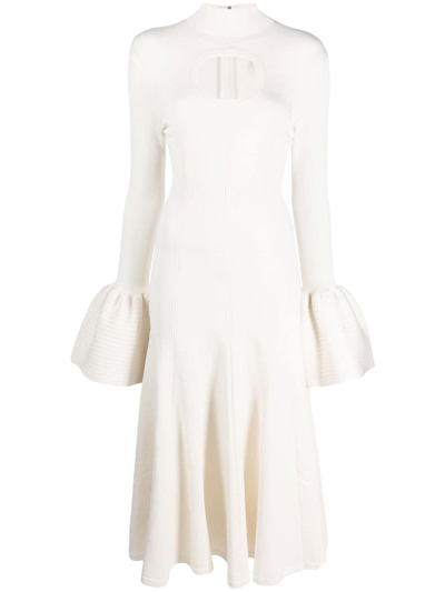 Az Factory Thebe Magugu Makoti Cutout Stretch-knit Midi Dress In White