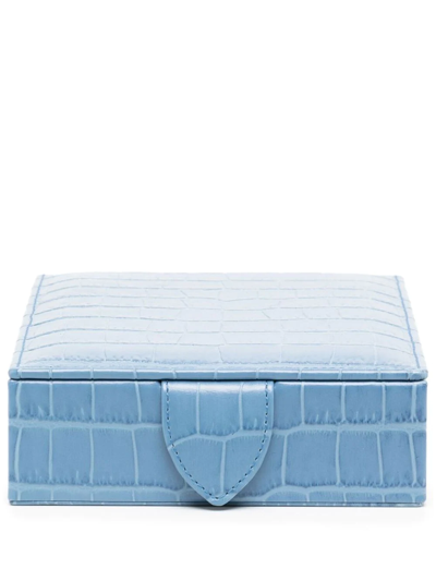 Smythson Travel Tray Jewellery Box In Blau