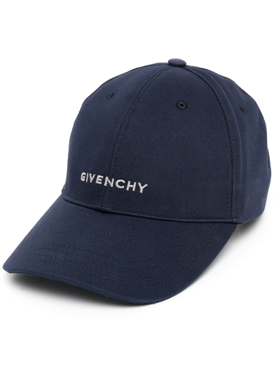 Givenchy Navy Logo-embroidery Baseball Cap In Blue