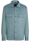Zegna Oversize Oasi Cashmere Overshirt In Blue