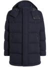 Zegna Oasi Cashmere Padded Jacket In Navy Blue