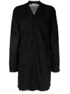Yohji Yamamoto Mohair-blend Button-up Cardigan In Black