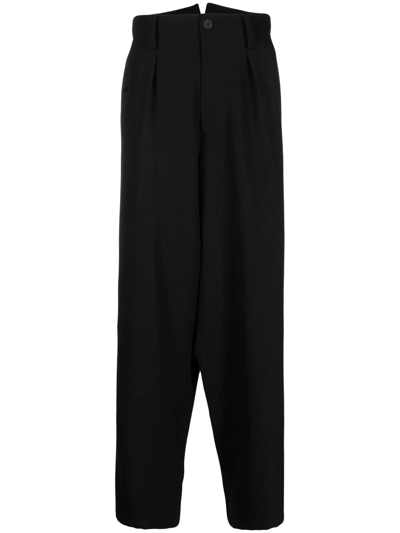 Yohji Yamamoto Loose-fit Straight Leg Trousers In Black