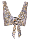 DUSKII LEOPARD-PRINT V-NECK BIKINI TOP