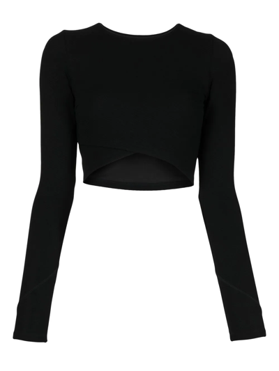 Duskii Ribbed Beach Crop Top In Black