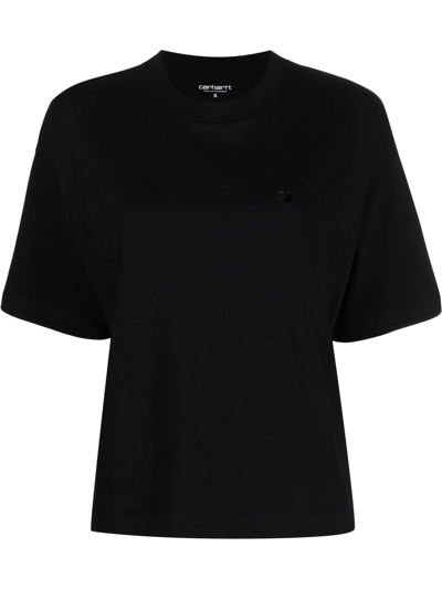 Carhartt Logo-embroidered Oversize T-shirt In Black