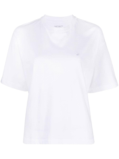 Carhartt Logo-embroidered Oversize T-shirt In Weiss