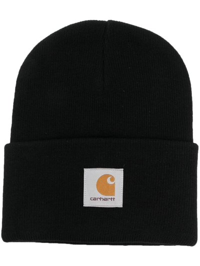 Carhartt Anglistic Wool & Cotton Cuff Beanie In Speckled Black