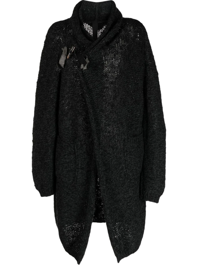 Forme D'expression Knitted Wrap Cardi-coat In Schwarz