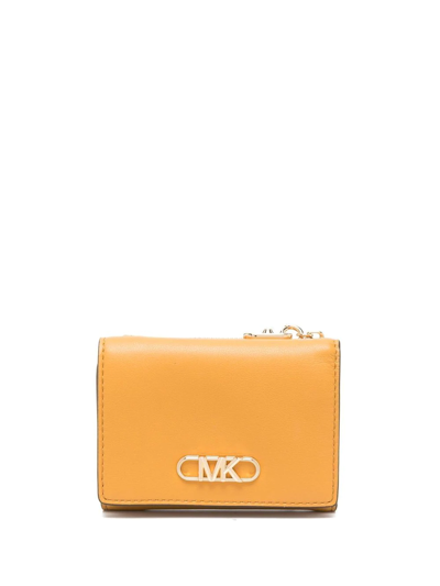 Michael Michael Kors Logo-plaque Wallet In Gelb