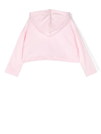 Chiara Ferragni Stretch-cotton Logo-patch Hoodie In Rosa